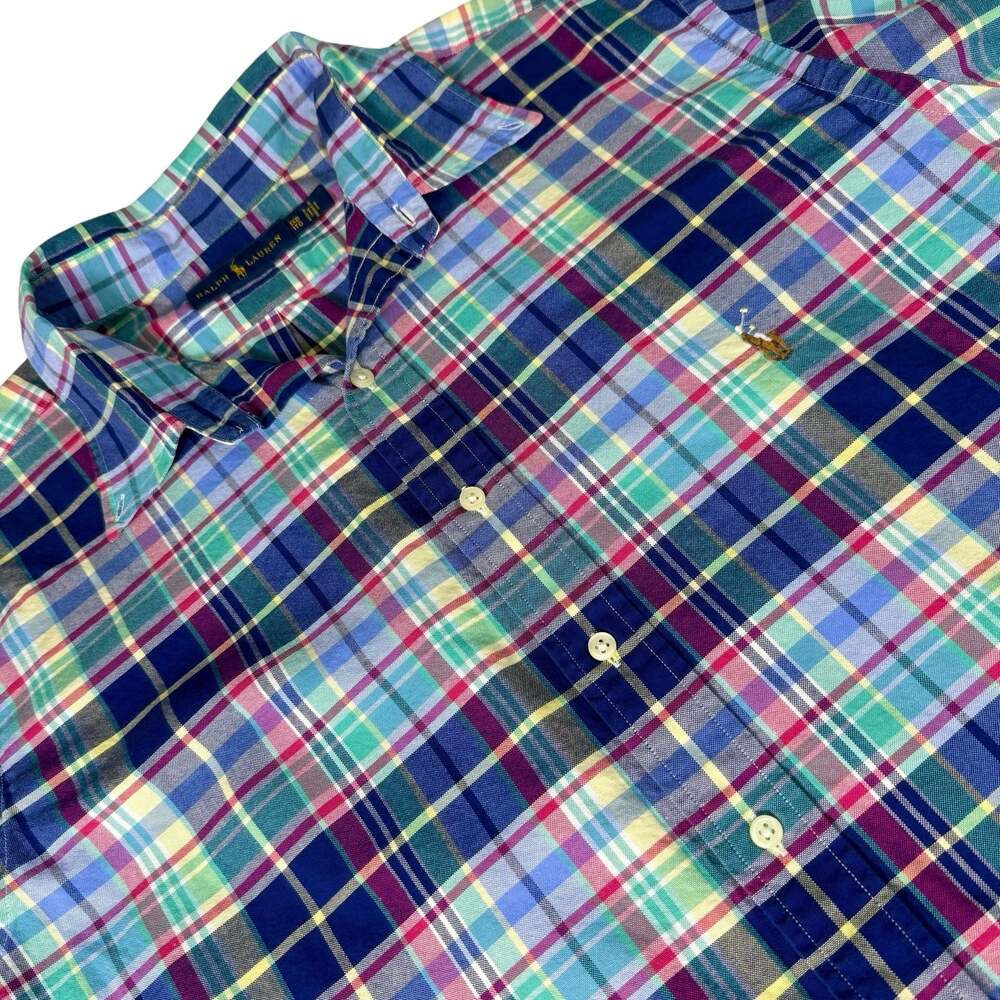 Ralph Lauren Big & Tall 1XB Multi-Color Madras Plaid Button Down Shirt